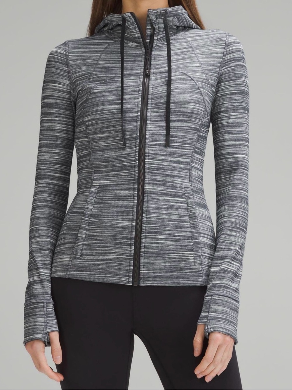 lululemon athletica Gray Striped Define Jacket Hoodie